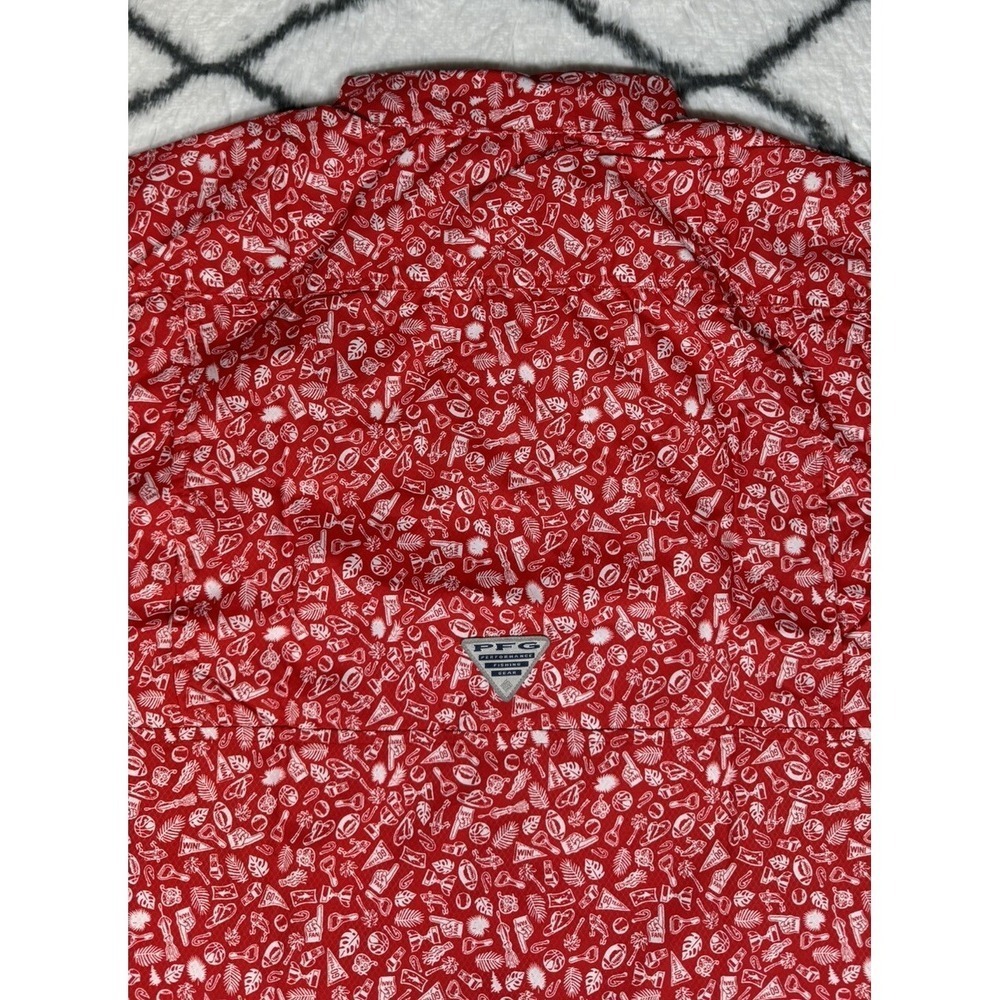 COLUMBIA Nebraska Cornhuskers Super Slack Tide Button-Up Shirt Men's M *NEW* $65 - Picture 10 of 10